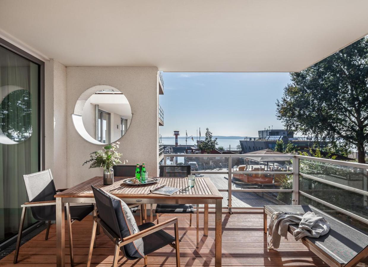 Apartmenthaus Hafenspitze Ap 5 - am Yachthafen 5 - Blickrichtung offenes MeerStrandpromenade Eckernförde Exterior foto