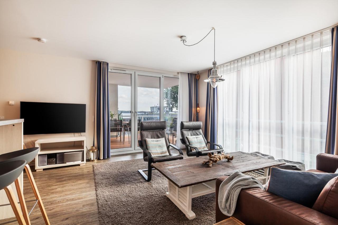 Apartmenthaus Hafenspitze Ap 5 - am Yachthafen 5 - Blickrichtung offenes MeerStrandpromenade Eckernförde Exterior foto